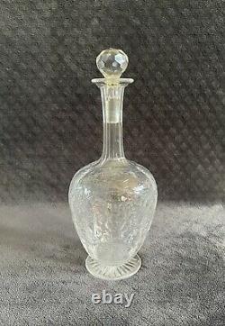 RARE 19th Century Antique Stevens & Williams Intaglio Etched Cut Glass Decanter