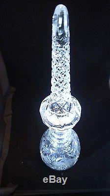 RARE! 27+ Tall Crystal Glass Art Hand Made Hand Cut Decanter