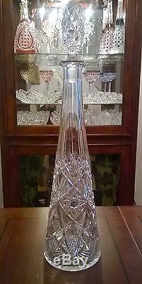 RARE ANTIQUE BACCARAT CUT GLASS CRYSTAL DECANTER/ FRANCE/ EXCELENT CONDITION