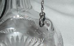 RARE Late 19thC GORHAM Hinged w Chain STERLING LID #615 Cut Glass DECANTER
