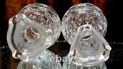 RARE PAIR American Brilliant FOOTED CUT GLASS Crystal Decanters TEARDROP STOPPER