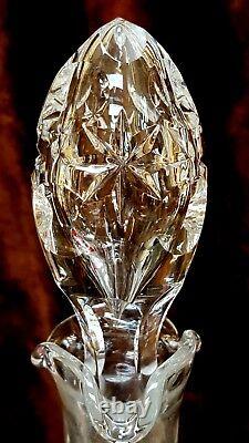 RARE PAIR American Brilliant FOOTED CUT GLASS Crystal Decanters TEARDROP STOPPER