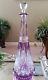 Rare Vintage Baccarat Amethyst Purple Cut To Clear Crystal Decanter, Excellent