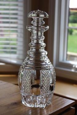 RARE Vintage Waterford Ireland Crystal Cut Glass Hibernia Decanter master cutter