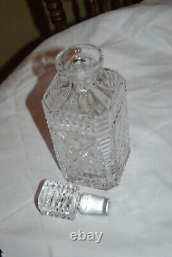 RARE Waterford Crystal Strawberry Square Master Cutter Spirits Decanter