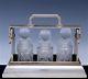 Rarec1890 Betjemann's Patent Salesman's Sample Tantalus Orig Cut Glass Decanters