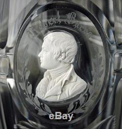 ROBERT BURNS Sulphide Portrait Cut Glass Decanter JOHN FORD