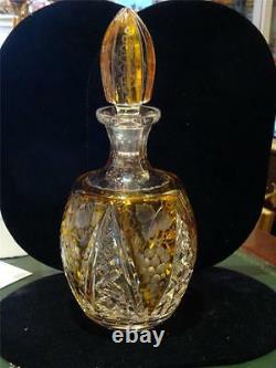 Rare 19thc Baccarat Manner Heavy Hand Cut Crystal French Etched Glass Decanter