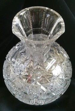 Rare Antique Abp American Brilliant Cut Glass Signed Egginton Carafe Decanter