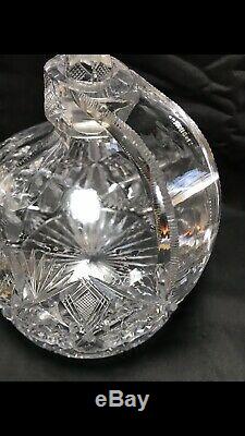 Rare Antique Abp Early J. Hoare Super Quality Cut Glass Whiskey Decanter Jug