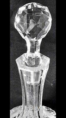 Rare Antique Abp J. Hoare Croesus Pattern Cut Glass Whiskey Decanter Jug Bottle