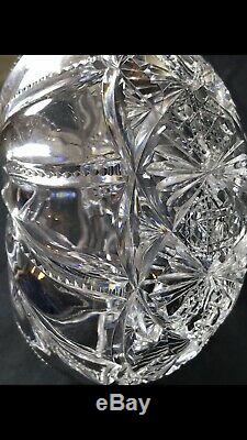 Rare Antique Abp J. Hoare Croesus Pattern Cut Glass Whiskey Decanter Jug Bottle