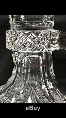Rare Antique Abp Superior Cut Glass Whiskey Demijohn Decanter Jug Bottle