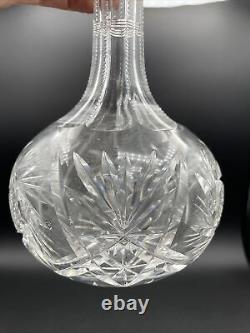 Rare! Antique American Brilliant Cut Glass Crystal Decanter 11 Tall