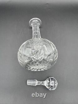 Rare! Antique American Brilliant Cut Glass Crystal Decanter 11 Tall