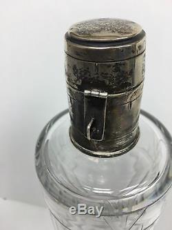 Rare Antique Hawkes 5 Glass Decanter Sterling Stopper 11 1/2