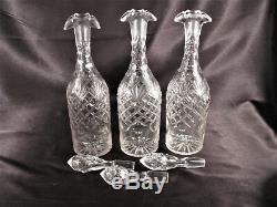 Rare Antique Redfield & Rice Silver Tantalus Caddy Cut Glass Decanters ca 1860's