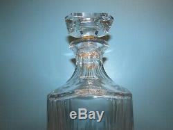 Rare Baccarat Nancy Cut Glass Square whiskey Liquor Decanter 9 1/2 Tall Mint