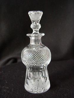Rare Edinburgh Cut Crystal glass THISTLE Round Cordial Decanter Scotland NR