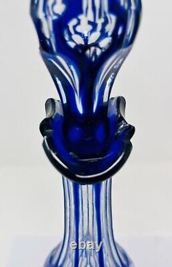 Rare Mid 19th Century Cut To Clear English Blue Decanter