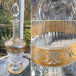 Rare Quality St Louis Thistle Decanter Gold Encrusted Signed Collector Mint Gift