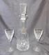 Rare Wine Decanter Withcut Stopper Lismore By Waterford 2 Claret-sherry Glasses