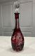 Red Bohemia Cut And Clear Crystal Decanter-bottle 15 1/4 High