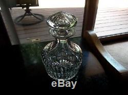 Round Brandy Whiskey Liquor DECANTER Glass Cut Crystal Royal Brierley Salisbury