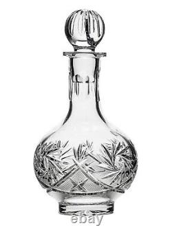 Russian Cut Crystal Glass Decanter & Set of 6 Vodka Shot Glasses USSR Glassware