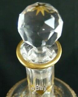 ST LOUIS Crystal Antique Gilded Liqueur Decanter / Decanters 8 1/2
