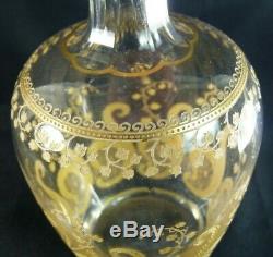 ST LOUIS Crystal Antique Gilded Liqueur Decanter / Decanters 8 1/2