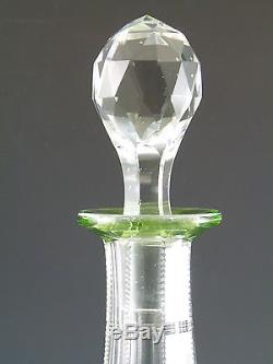 ST LOUIS Crystal Fantasie Design Antique Green Coloured Decanter 13 1/2