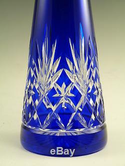 ST LOUIS Crystal MASSENET Design Blue Coloured Decanter 16 1/2