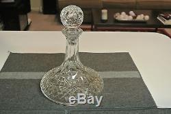 SUPERB 10 1/8 Waterford LISMORE CUT CRYSTAL SHIPS DECANTER withStopper EXCELLENT
