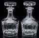 Superb Pair Signed Orrefors Cut Crystal Glass Whiskey Scotch Decanter Bottles