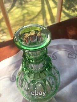 Saint Louis Green Trianon Cut To Clear cordial Decanter French