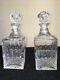 Saint St. Louis Crystal Tommy Square Decanter Pair Of Rare Decanters France