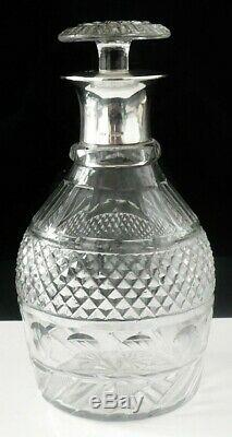 Scottish Silver Mounted Cut Glass Decanter, Glasgow 1920, John Alexander Fettes