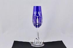 Set Of 2 Ajka Crystal Cut To Clear Multicolor Rene Champagne Flutes Mint