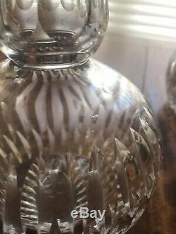 Set Of Two HAWKES Cut-Crystal Carafes 10 Signed Early 1900's Decanters