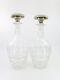 Set Of 2 Hawkes Cut Glass Decanters With Sterling Silver Tops/stoppers