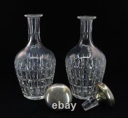 Set of 2 HAWKES Cut Glass Decanters with Sterling Silver Tops/Stoppers