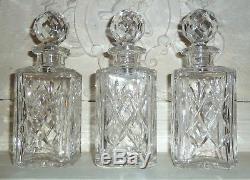 Set of 3 PERFECT & MATCHING TANTALUS Spirit Decanters Lead Crystal ROYAL DOULTON