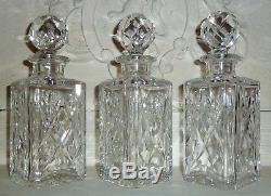 Set of 3 PERFECT & MATCHING TANTALUS Spirit Decanters Lead Crystal ROYAL DOULTON
