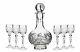 Set Of 7 12-oz Vintage Cut Crystal Liquor Decanter Set With 6 Sherry Glasses (3)