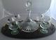 Ships Oval Tray With 24% Lead Crystal Decanter And Six Brandy Glasses