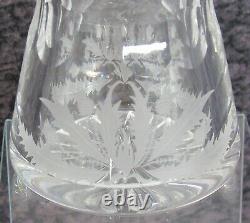 Signed Edinburgh Cut Thistle Crystal Glass 7 7/8 Cordial Decanter Bottle