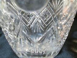 Signed HAWKES Brilliant Cut Crystal Whiskey Jug Decanter Handle Stopper Numbered