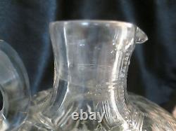 Signed HAWKES Brilliant Cut Crystal Whiskey Jug Decanter Handle Stopper Numbered