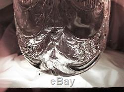 Signed Libbey Rock Crystal Decanter withSwag & Floral Design-Replacement Stopper